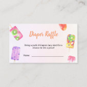 Diaper Raffle Popsicle Watercolor Kinderdusche Begleitkarte (Vorderseite)
