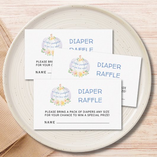 Diaper Raffle Pumpkin Boys Kinderdusche Begleitkarte
