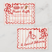 Diaper Raffle Red Bow Frame Enclosure Card Begleitkarte (Vorne/Hinten)