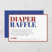 Diaper Raffle Red White und Blue 4. Juli Begleitkarte (Vorne/Hinten)