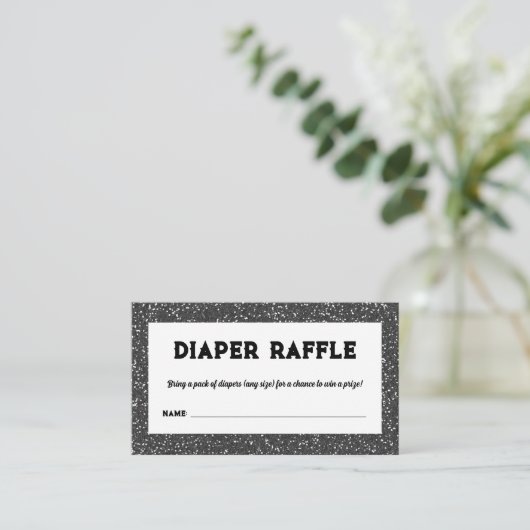 Diaper Raffle Rock Star Baby Dusche Begleitkarte (Stehend Vorderseite)