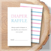 Diaper Raffle | Rosa & Blue Baby Dusche Begleitkarte