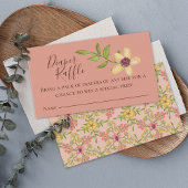 Diaper Raffle Rosa Blume Blütencreme Hübsch süß Begleitkarte