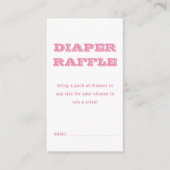 Diaper Raffle | Rosa Karierte Babydusche Begleitkarte (Vorderseite)