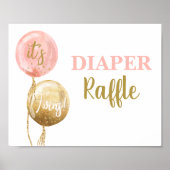 Diaper Raffle rosa Zwillingsmädchen Zeichen Poster (Vorne)