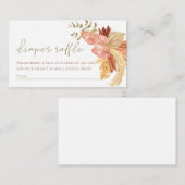 Diaper Raffle Rust Blütendusche Boho Baby Begleitkarte (Vorne/Hinten)