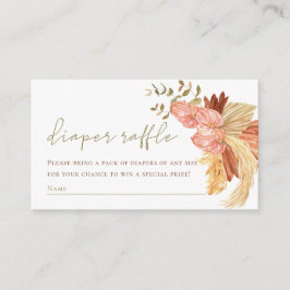 Diaper Raffle Rust Blütendusche Boho Baby Begleitkarte