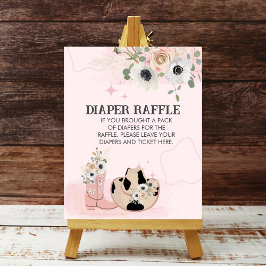 Diaper Raffle Saddup Western Cowgirl Thema Poster