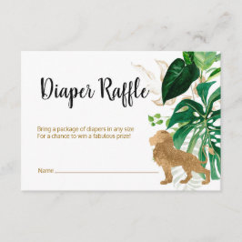 Diaper Raffle Safari Goldtiere Begleitkarte