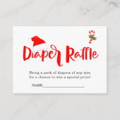 Diaper Raffle Santa Christmas Winter Baby Dusche Begleitkarte (Vorderseite)