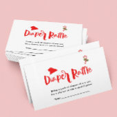 Diaper Raffle Santa Christmas Winter Baby Dusche Begleitkarte
