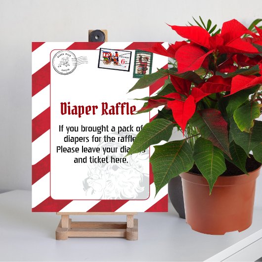 Diaper Raffle Santa's Letter North Pole Aufkleber Poster