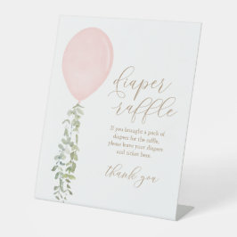 Diaper Raffle Schild Pink Balloon Girl Baby Dusche