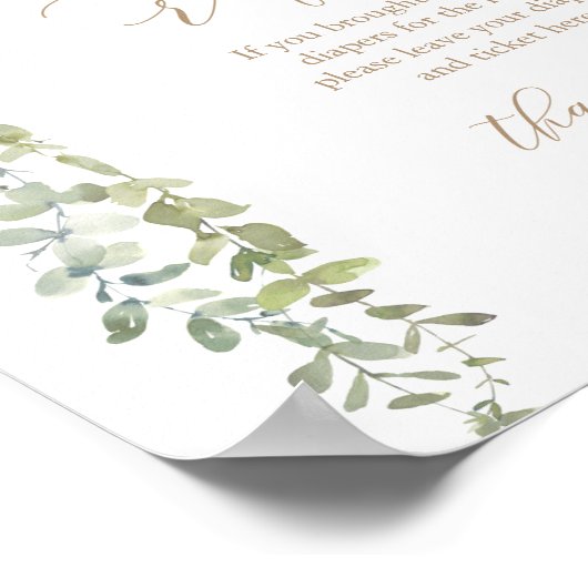 Diaper Raffle Schild Pink Balloon Girl Baby Dusche (Ecke)