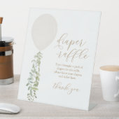 Diaper Raffle Schild White Balloon Baby Dusche (In Situ)