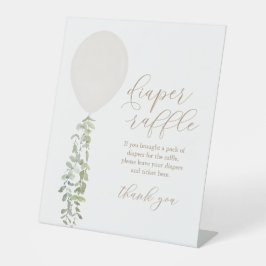 Diaper Raffle Schild White Balloon Baby Dusche