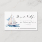 Diaper Raffle | Segelboot Babydusche Begleitkarte (Vorderseite)