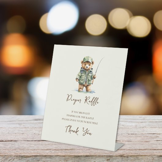 Diaper Raffle Sign A Little Fisherman Baby Shower Sockelschild