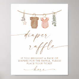 Diaper Raffle Sign | Boho Gender Reveal Diaper Poster