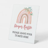Diaper Raffle Sign Boho Rainbow Baby Dusche Sockelschild (Vorderseite)