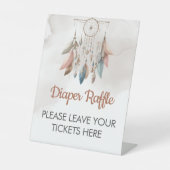 Diaper Raffle Sign Dreamcatcher Boho Pastel Sockelschild (Vorderseite)