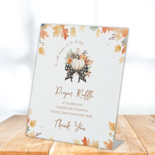 Diaper Raffle Sign Little Pumpkin Fall Baby Dusche Sockelschild