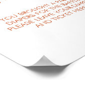 Diaper Raffle Sign Minimal Boho Herz-Kreislauf-Sys Poster (Ecke)