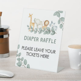 Diaper Raffle Sign Oh Baby Jungle Baby Dusche Sockelschild