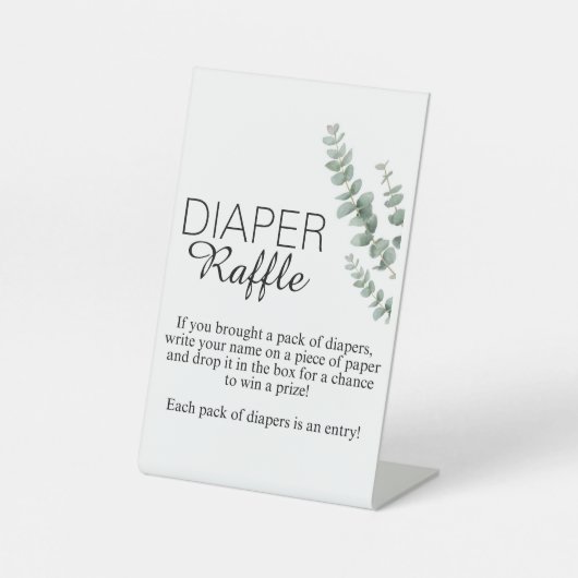 Diaper Raffle Sign Sockelschild (Vorderseite)