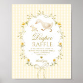 Diaper raffle Silly Goose gender neutral gingham Poster (Vorne)