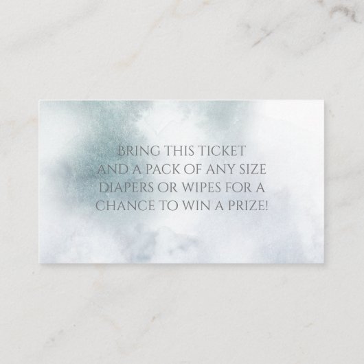 Diaper Raffle | Silver Blue Winter Wonderland Hinweiskarte (Rückseite)