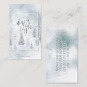 Diaper Raffle | Silver Blue Winter Wonderland Hinweiskarte (Vorne/Hinten)