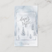 Diaper Raffle | Silver Blue Winter Wonderland Hinweiskarte (Vorderseite)