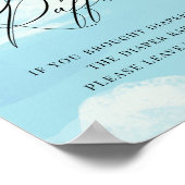 Diaper Raffle Sky Clouds Blue Baby Duschzeichen Poster (Ecke)