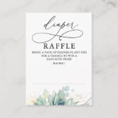 Diaper Raffle Soft Greenerenery Baby Shower Ticket Begleitkarte (Vorderseite)