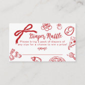 Diaper raffle Special Delivery Hand drawn Bow Begleitkarte (Vorderseite)
