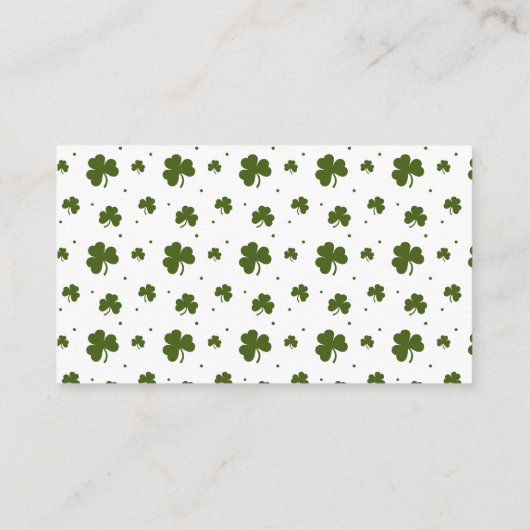 Diaper Raffle St. Patrick's Day Baby Shower Begleitkarte (Rückseite)