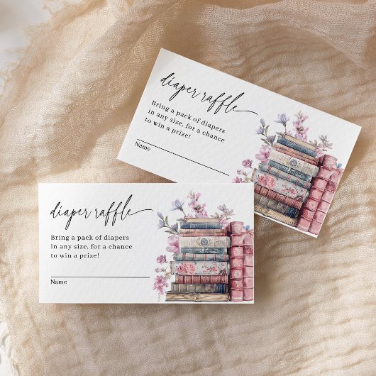 Diaper Raffle Storybook New Chapter Baby Shower Begleitkarte