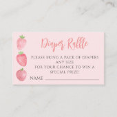 Diaper Raffle Strawberry Baby Shower Begleitkarte (Vorderseite)