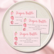 Diaper Raffle Strawberry Pink Baby Shower