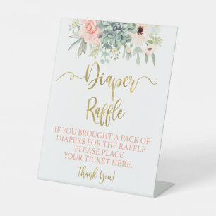 Diaper Raffle succuled Sockelschild