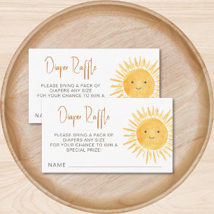 Diaper Raffle Sunshine Baby Dusche Begleitkarte