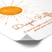 Diaper Raffle Sunshine Baby Dusche Poster (Ecke)