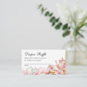 Diaper Raffle Tea Party Baby Shower  Begleitkarte (Stehend Vorderseite)