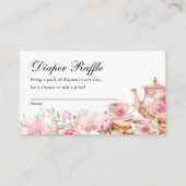 Diaper Raffle Tea Party Baby Shower  Begleitkarte (Vorderseite)