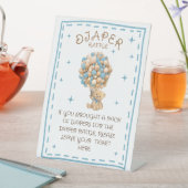 Diaper Raffle Teddy Bear Baby Boy Showspiel Sockelschild (In Situ)