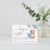 Diaper Raffle | Teddy Bear Balloon Babydusche Begleitkarte (Stehend Vorderseite)