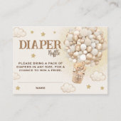 Diaper Raffle Teddy Bear Boho Balloons Begleitkarte (Vorderseite)