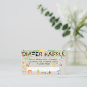 Diaper Raffle Ticket Baby Dusche Jungle Safari Begleitkarte (Stehend Vorderseite)