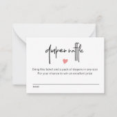 Diaper Raffle Ticket Baby Girl Pink Herz Mitteilungskarte (Vorderseite)